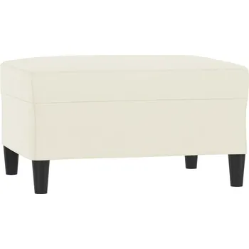 Taburet Podnožka z Aksamitu Krémová, Stabilní Překližka, 70x55x41 cm