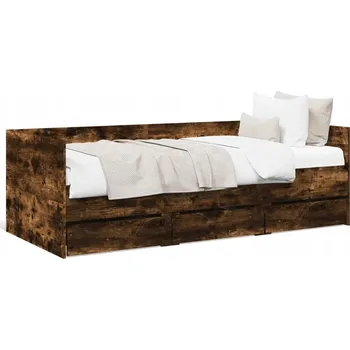 Zahradní lehátko Rozkládací lehátko se zásuvkami v barvě kouřového dubu 193 x 93 x 65 cm