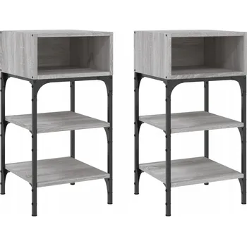 Noční stolek Noční stolek s nastavitelnými nožičkami, šedý dub sonoma 35x34,5x70 cm