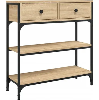 Konferenční stolek Konzolový stolek s kovovým rámem, dub Sonoma, 72,5x25x75 cm