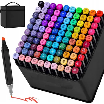 LIHOVÉ FIXY 100KS Fixy Popisovače Fixy Oboustranné Pro + TAŠKA