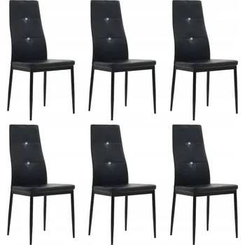 Jídelní židle Jídelní židle s krystalky, černé, 43x43,5x96 cm, umělá kůže