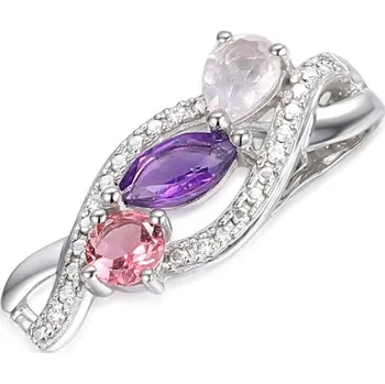 Přívěsek Gems, Diamantový přívěsek Astrid, bílé zlato s brilianty, ametystem, růženínem a turmalínem, 585-38-2-4749.1B00.0.00.HSISC.605.25