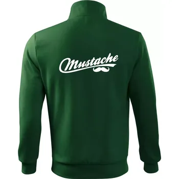 Pánská mikina Mustache - nápis - Mikina bez kapuce Adventure - M ( Lahvově zelená )