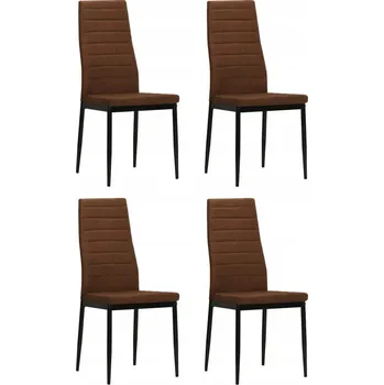 Jídelní židle Sada 4 jídelních židlí, hnědé, 43x44x96 cm, polyesterový potah