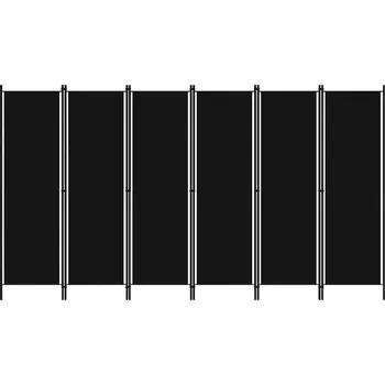 Paraván Paraván 6dílný, černý, 300 x 180 cm