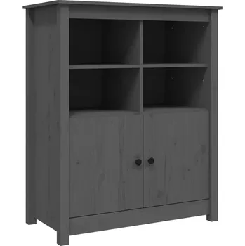 Komoda Rustikální skříňka z masivního borovicového dřeva, šedá, 83x41,5x100 cm