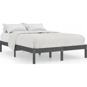 Postel Rám Postele z masivního borovicového dřeva, šedý, 205,5x205,5x31 cm