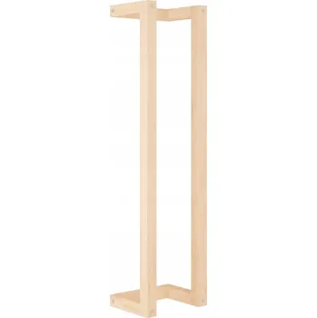 Věšák Nástěnný věšák na ručníky s poličkou, masivní borovicové dřevo, 23x18x90 cm