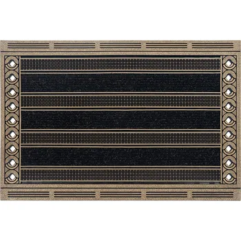 Rohožka VENKOVNÍ ČISTICÍ ZÓNA PŘED DVEŘE 46X70 VELKÁ GUMOVÁ PREMIUM NA BOTY HNĚDÁ