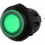 ROCKER SPST pol 2 OFF-ON 10A/250VAC zelená IP65 50mΩ UL94V-2