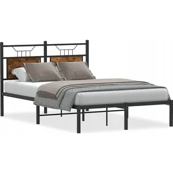 Postel Rám postele 207x126x91,5 cm s čelem v barvě kouřového dubu