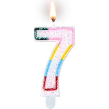 Dortová svíčka Narozeninová svíčka "7" duhová / 1 kus