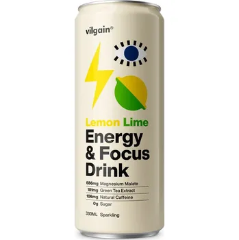 Energetický nápoj Vilgain Energy & Focus Drink – citron a limetka 330 ml