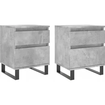 Noční stolek Noční stolek z materiálu na bázi dřeva, betonu šedý, 40x35x50 cm