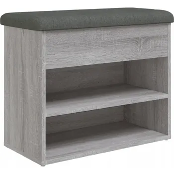 Lavice na boty se sedákem, šedý dub sonoma, 62x32x50 cm