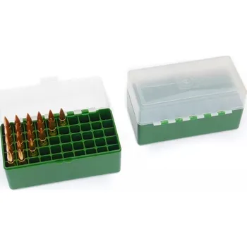 Sportovní střelba Krabička MEGAline na náboje 50 ks 308 Win, čiré víko