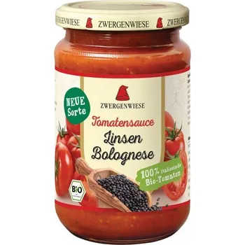 Zwergenwiese Rajčatová omáčka Bolognese s čočkou 340 ml bio BIO VEGAN Množství: 1 ks