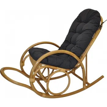 Nábytek Axin Trading s.r.o. Ratanové houpací křeslo Jenaira medové polstr tmavě šedý melír