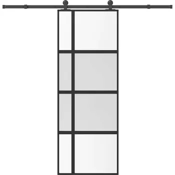 Vchodové dveře OMAXI Posuvné dveře s kováním 76x205 cm tvrzeného sklo a hliník 830487