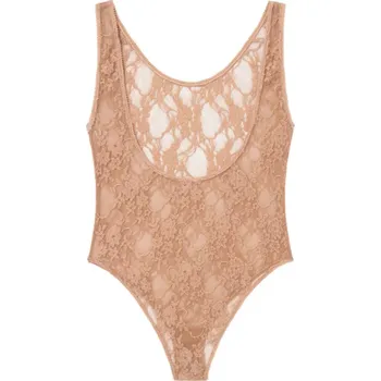 Body EMMA - KRAJKOVÉ BODY SE ŠIROKÝMI RAMÍNKY MOCCA S