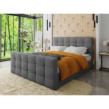 Postel Čalouněná dvoulůžková postel Mirjan 180x200 cm šedá