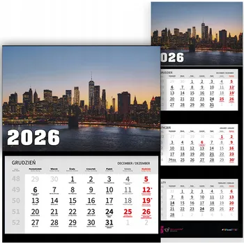 Obraz TRÍDÍLNÝ KALENDÁŘ 2026 NA ZEĎ | DEKORATIVNÍ KANCELÁŘSKÝ STYL DÁREK MODERNÍ