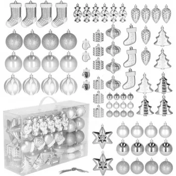 Vánoční dekorace Vánoční Koule hladká mix 10,5 cm 77 ks