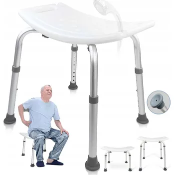 Koupelnové sedátko Sprchová stolička, výškově nastavitelná sprchová židle pro seniory, protiskluzová koupelnová stolička, bezpečné hliníkové sprchové sedátko, lehký pomocník do sprchy do vany, nosnost 100 kg