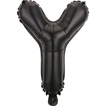 Balónek Balón písmeno Y černý fóliový 40 cm Nápis Černé písmeno Svatební Hostina Narozeniny