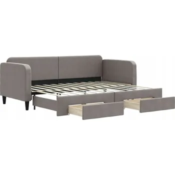 Pohovka Rozkládací lehátko-pohovka taupe 223x90x75 cm, 223x172,5x75 cm, 2 zásuvky