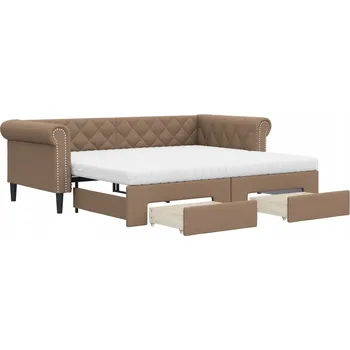 Pohovka Rozkládací pohovka s úložným prostorem cappuccino 235x100x68 cm