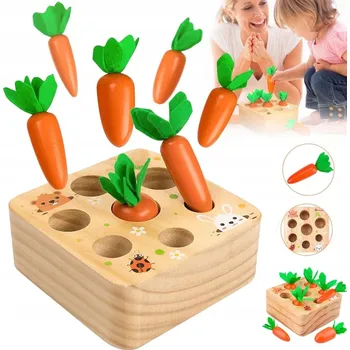 Dřevěná hračka Montessori Hračka Třídič Kostek Dřevěná Mrkev