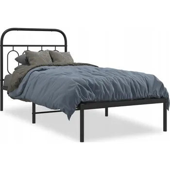 Postel Černý ocelový rám postele 196x95x100 cm s úložným prostorem