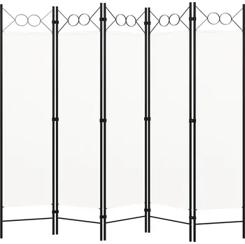 Paraván Paraván 5-panelový, bílý, 200 x 180 cm