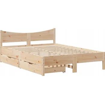 Postel Rám postele z masivního borovicového dřeva 195,5 x 125,5 x 74 cm, neošetřený