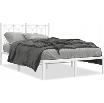 Postel Bílý ocelový rám postele 196 x 125 x 90 cm, bez matrace