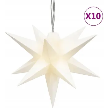 Vánoce Vánoční LED hvězda s časovačem, bílá, teplá bílá, 7,5x10 cm, IP44