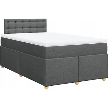 Postel Kontinentální postel 190x120x100,5 cm tmavě šedá s matrací a topperem