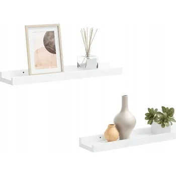 Obraz Sada 2 bílých polic na zeď U 40 x 9 x 3 cm z MDF