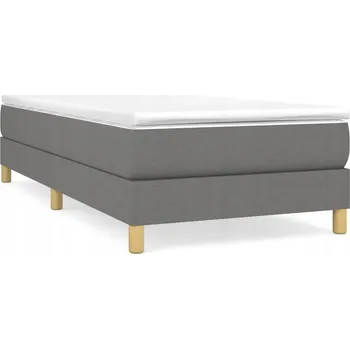 Postel Rám postele tmavě šedý 193 x 90 x 25 cm z látky a překližky