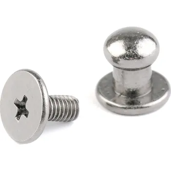 Sedlářský nýt šroubovací Ø6 mm, střední, 3 nikl