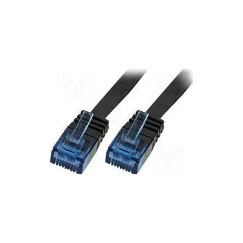 Síťový kabel Patch cord U/UTP 5e lanko CCA PVC černá 2m 30AWG