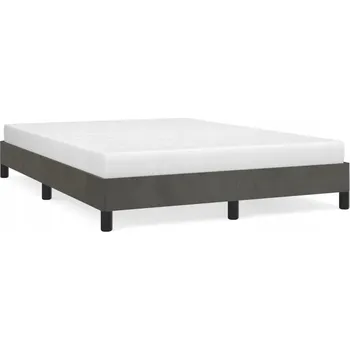 Postel Rám postele sametový, tmavě šedý, 193 x 143 x 25 cm