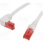 Patch cord U/UTP 6 lanko CCA PVC bílá 0,25m 25AWG