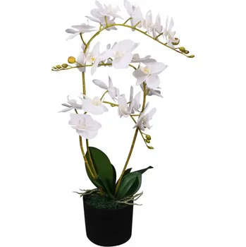 umělá květina Umělá Bílá Orchidej v Květináči, Výška 65 cm