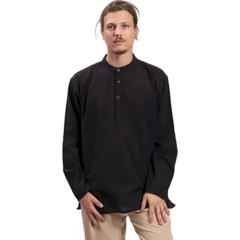 Pánská košile Košile Nepál / ETNO KURTA černá 5XL