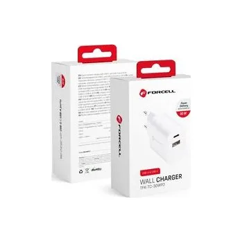 Síťová nabíječka na telefon Forcell F-Energy USB‑C + USB‑A QC 4.0 PD 3A 30W TFK-TC-30WPD bílá - Forcell + zdarma možnost vyzkoušet a vrátit zboží do 30 dní