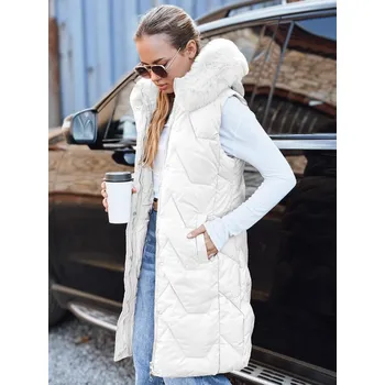 Dámská vesta Dámská prošívaná vesta bílá Dstreet Barva: bílá, Velikost: S