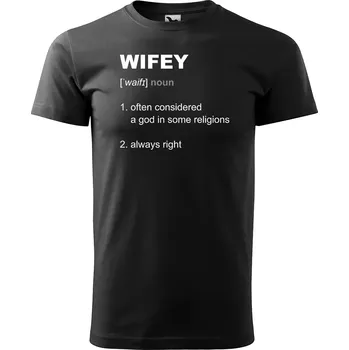 Pánské tričko Sablio Tričko s potiskem Wifey - černé 5XL